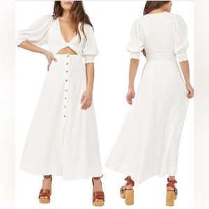 Free People white string of hearts cutout maxi dress